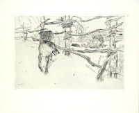 Волк и пастухи Офорт (начало XX века(?), Россия артикул 1786c.