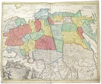 Карта России Гравюра (около 1720 года), Западная Европа артикул 1885c.